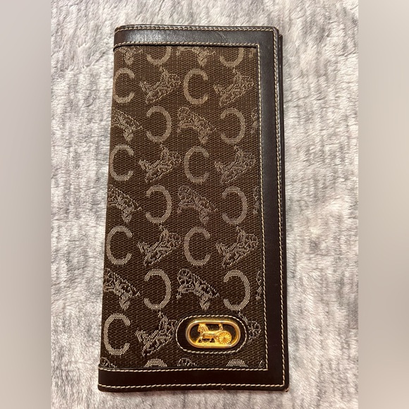 HOLD Celine Authentic Brown Leather
Canvas Vintage Bifold Wallet - Picture 3 of 15